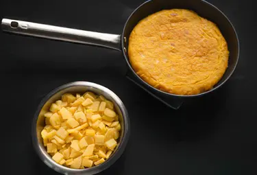 fondo patata frita pochada